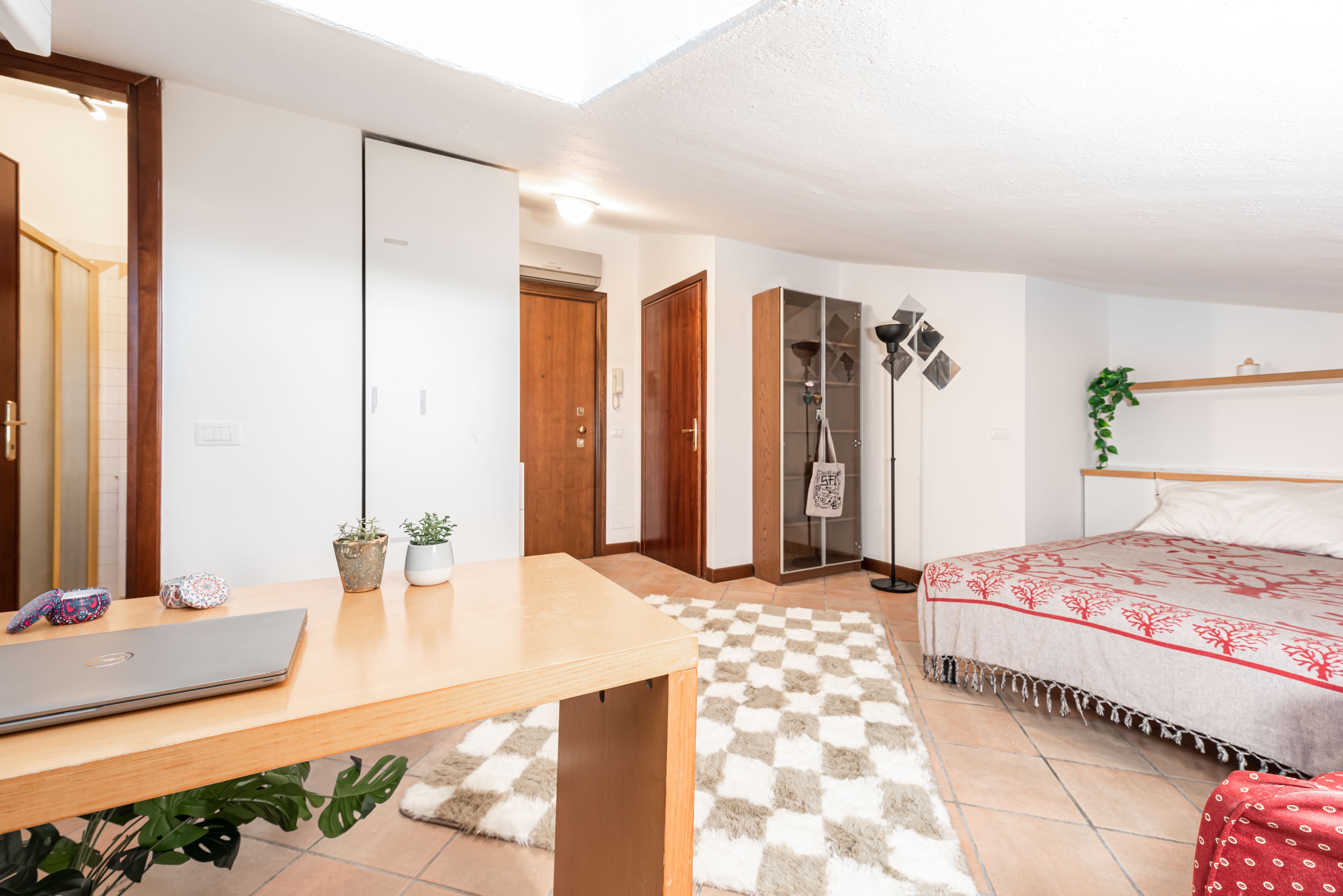 Furnished student room interior, Casa Ognissanti, Padova